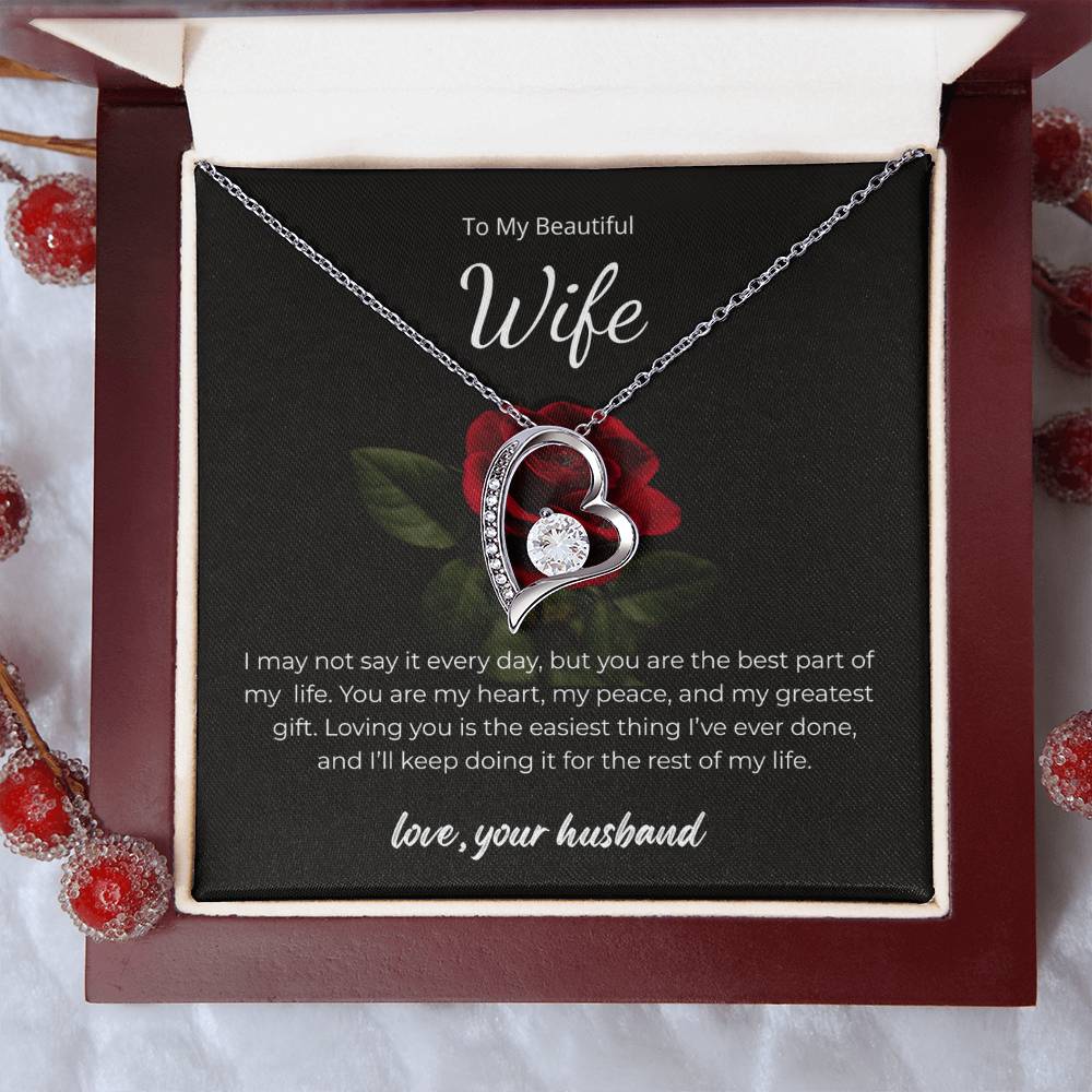 Forever Love Necklace for Wife – Custom Birthday Gift with Love Note