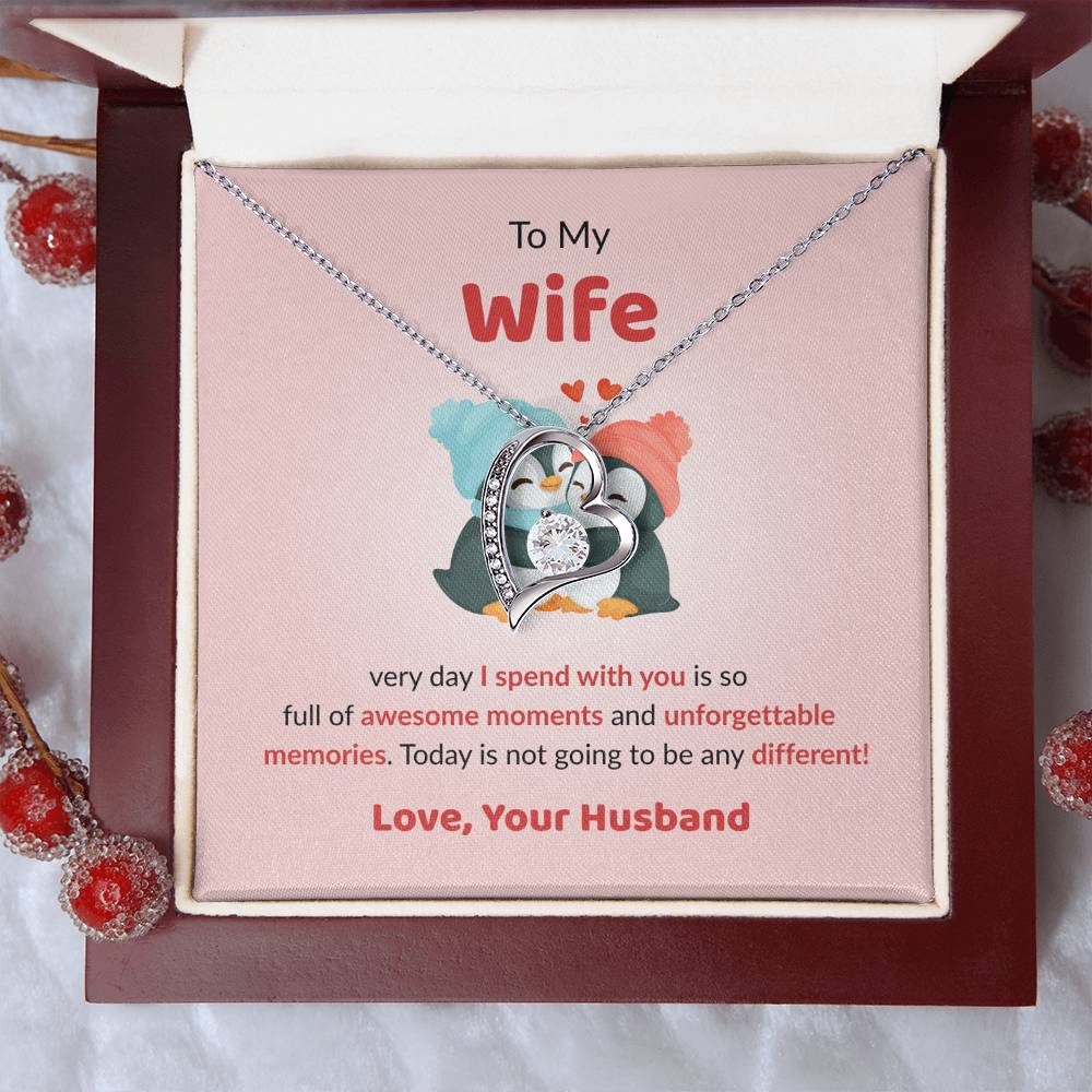 Forever Love Necklace for Wife – Forever & Always Love Note Included