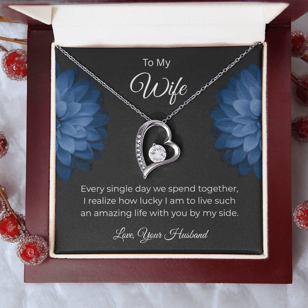Forever Love Necklace for Wife – To the Love of My Life Custom Note