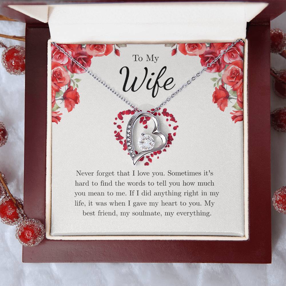 Forever Love Necklace for Wife – Just Because I Love You Message Card