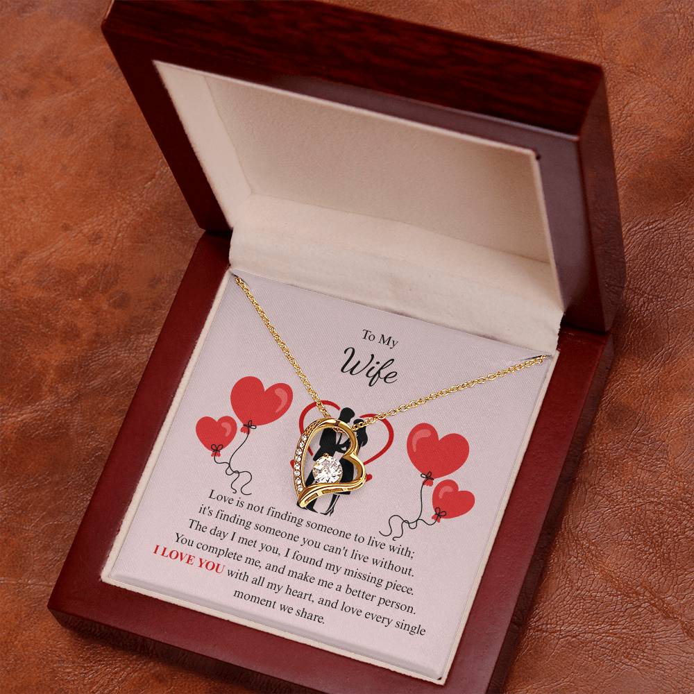 Forever Love Necklace for Wife – To My Queen Personalized Message