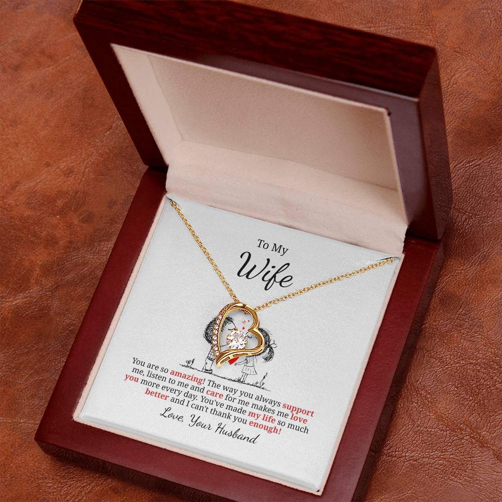 Forever Love Necklace for Wife – Surprise Gift with Custom Note Card