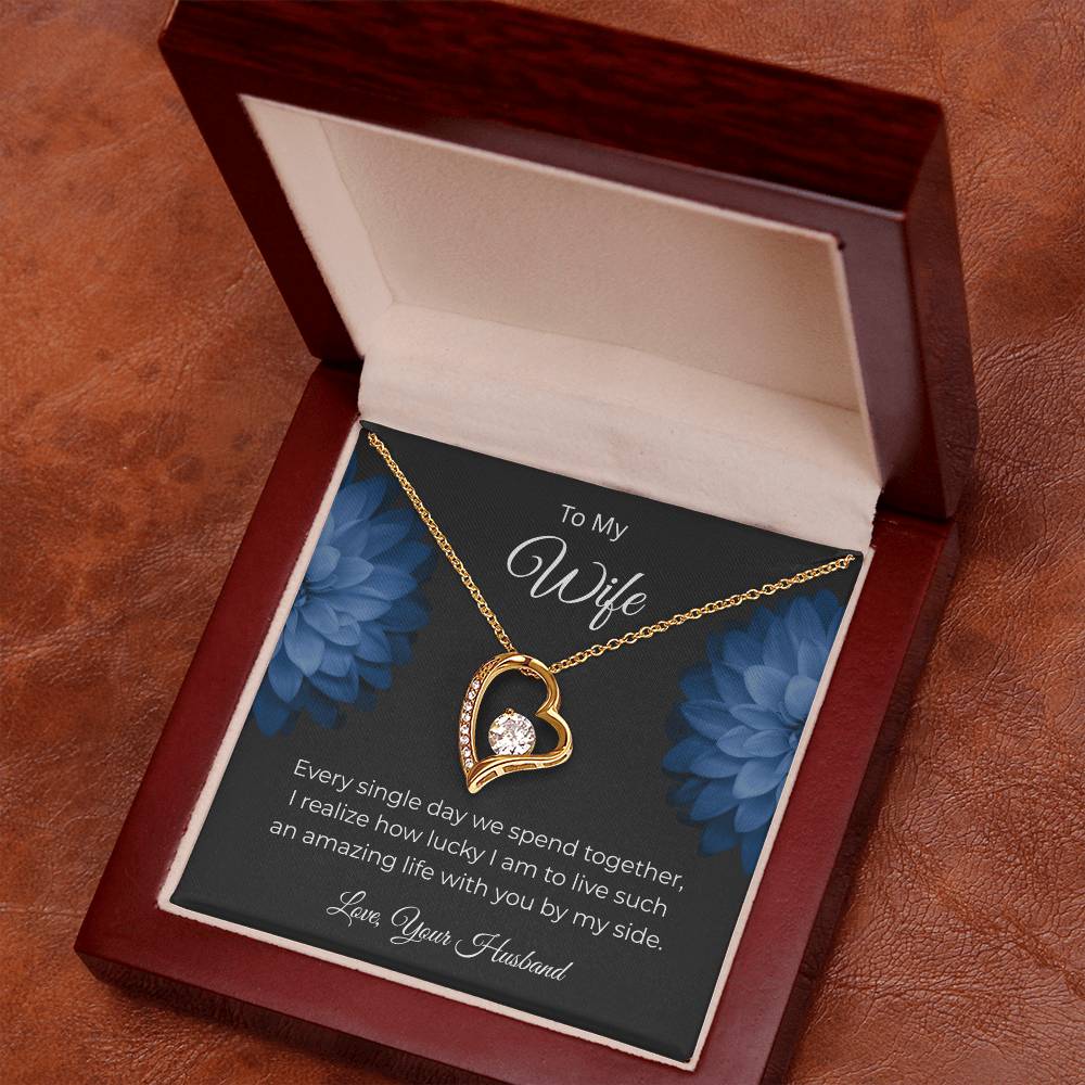 Forever Love Necklace for Wife – To the Love of My Life Custom Note