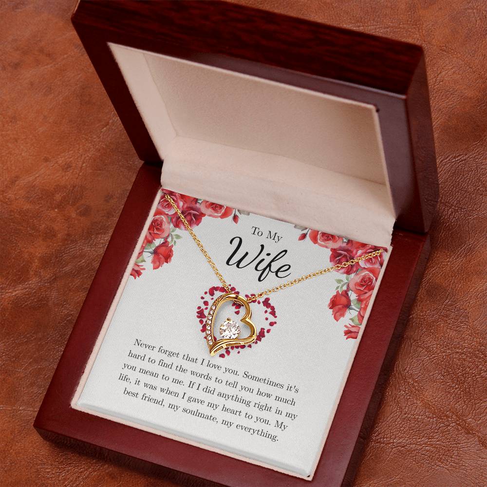 Forever Love Necklace for Wife – Just Because I Love You Message Card