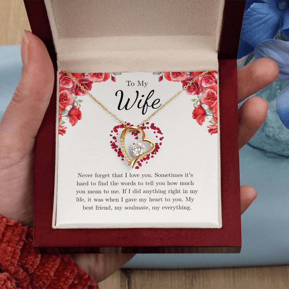 Forever Love Necklace for Wife – Just Because I Love You Message Card