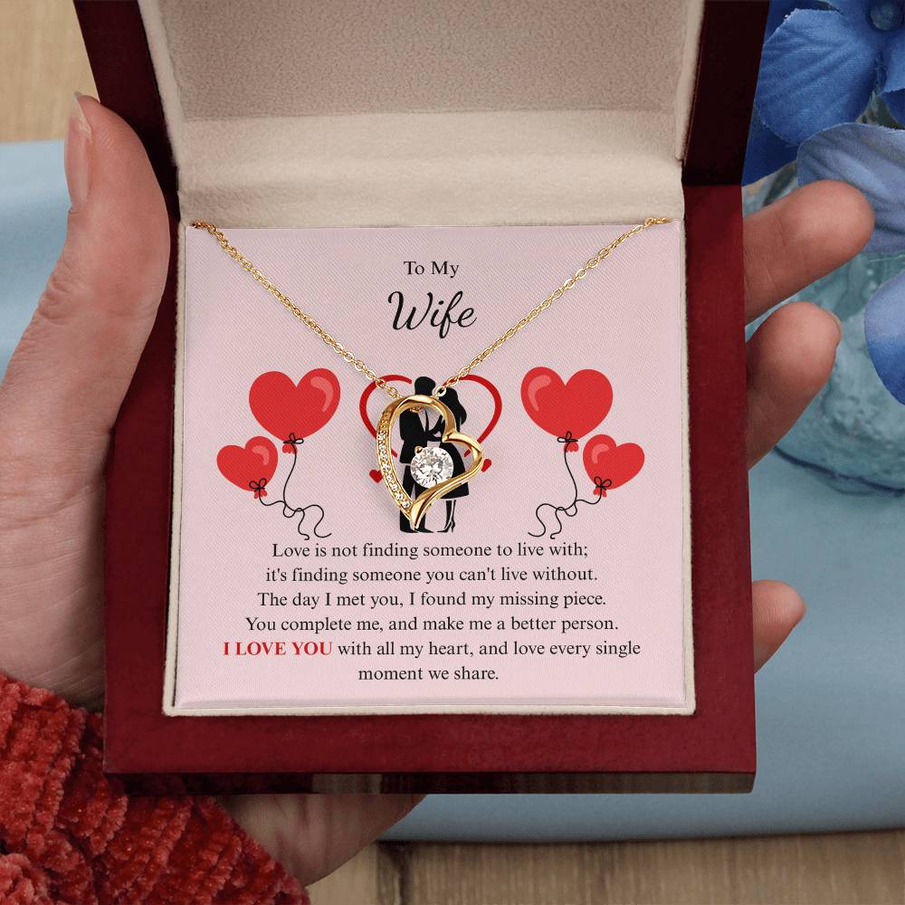 Forever Love Necklace for Wife – To My Queen Personalized Message