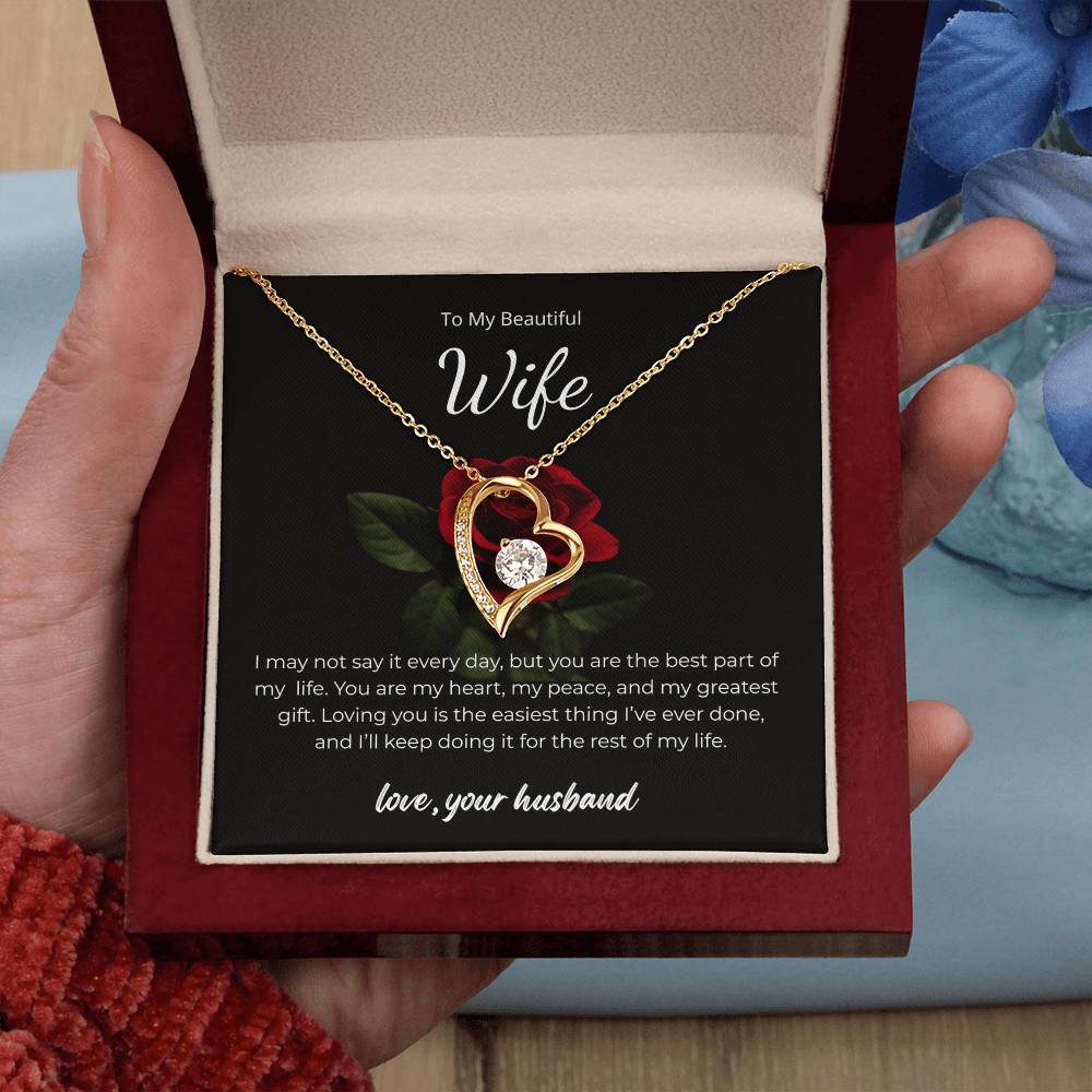 Forever Love Necklace for Wife – Custom Birthday Gift with Love Note