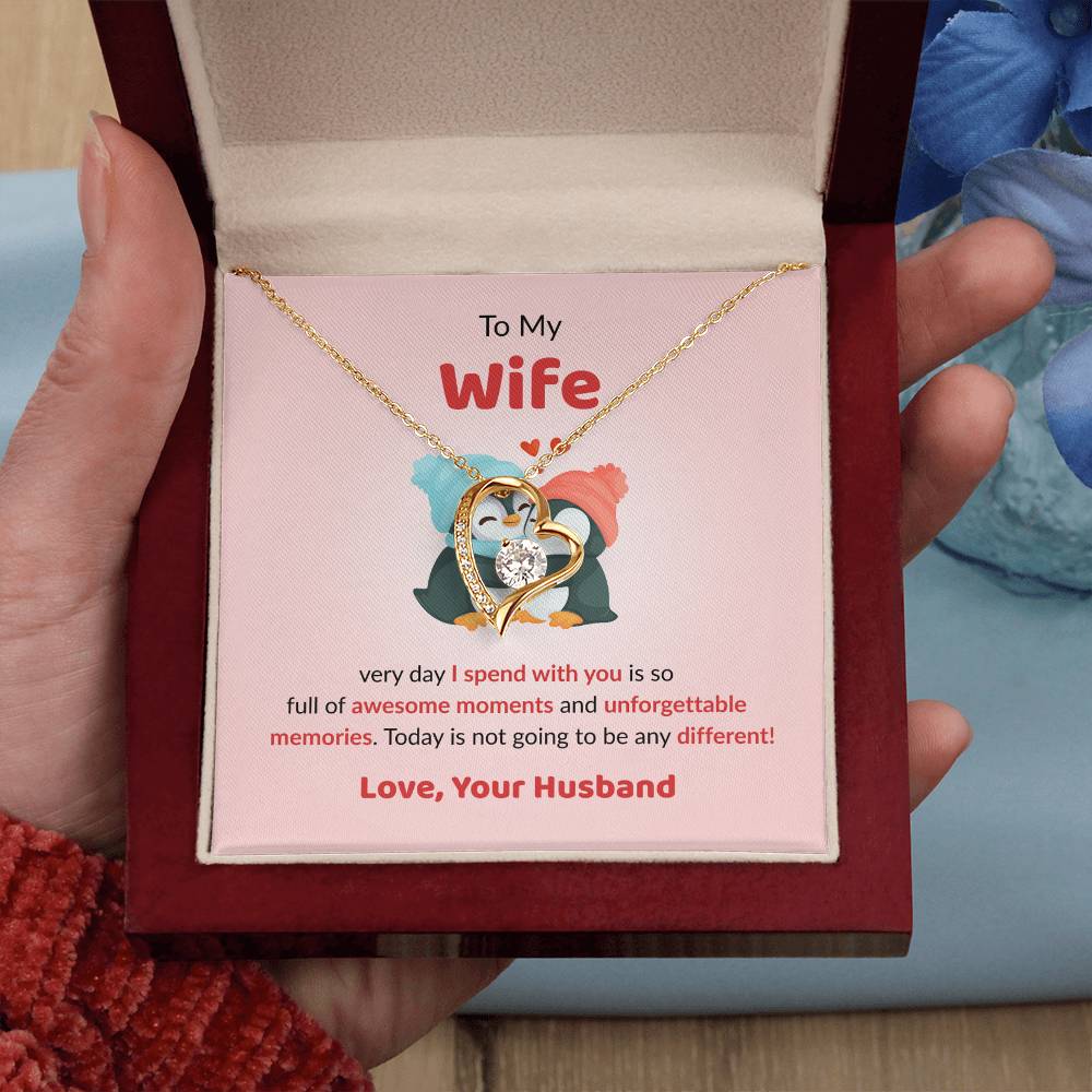 Forever Love Necklace for Wife – Forever & Always Love Note Included