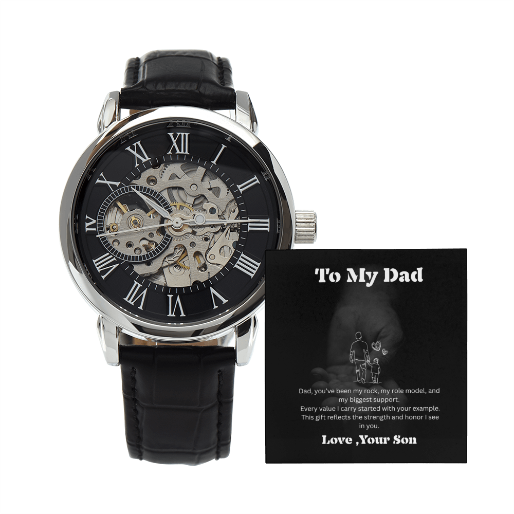 Luxury Skeleton Automatic Watch for Dad – Perfect Father's Day Gift | Elegant Men's Timepiece