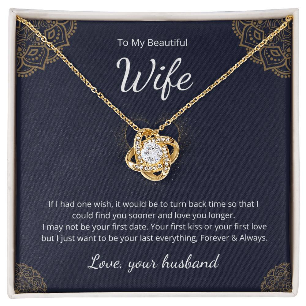 Love Knot Necklace for Wife – Birthday Gift with Custom Message