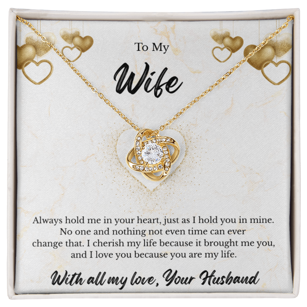 Love Knot Necklace for Wife - Personalized Gift Message Gard