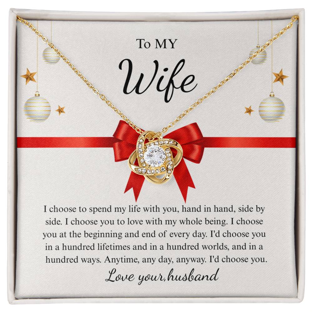 Love Knot Necklace for Wife – Just Because I Love You Gift Card