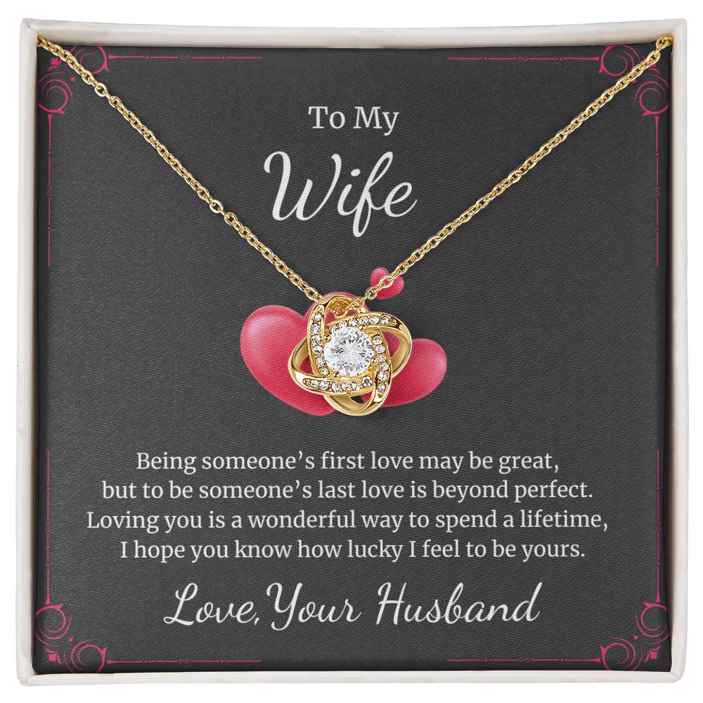 Love Knot Necklace for Wife – Thinking of You Sentimental Card