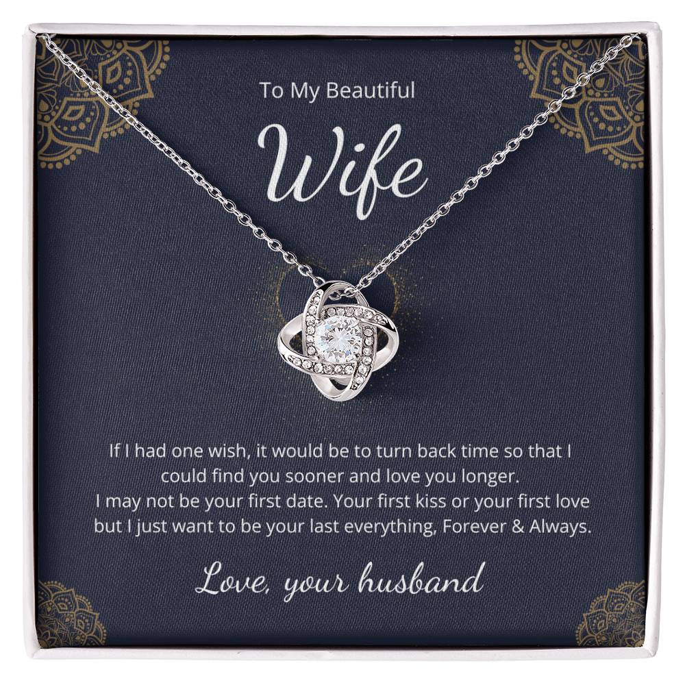 Love Knot Necklace for Wife – Birthday Gift with Custom Message