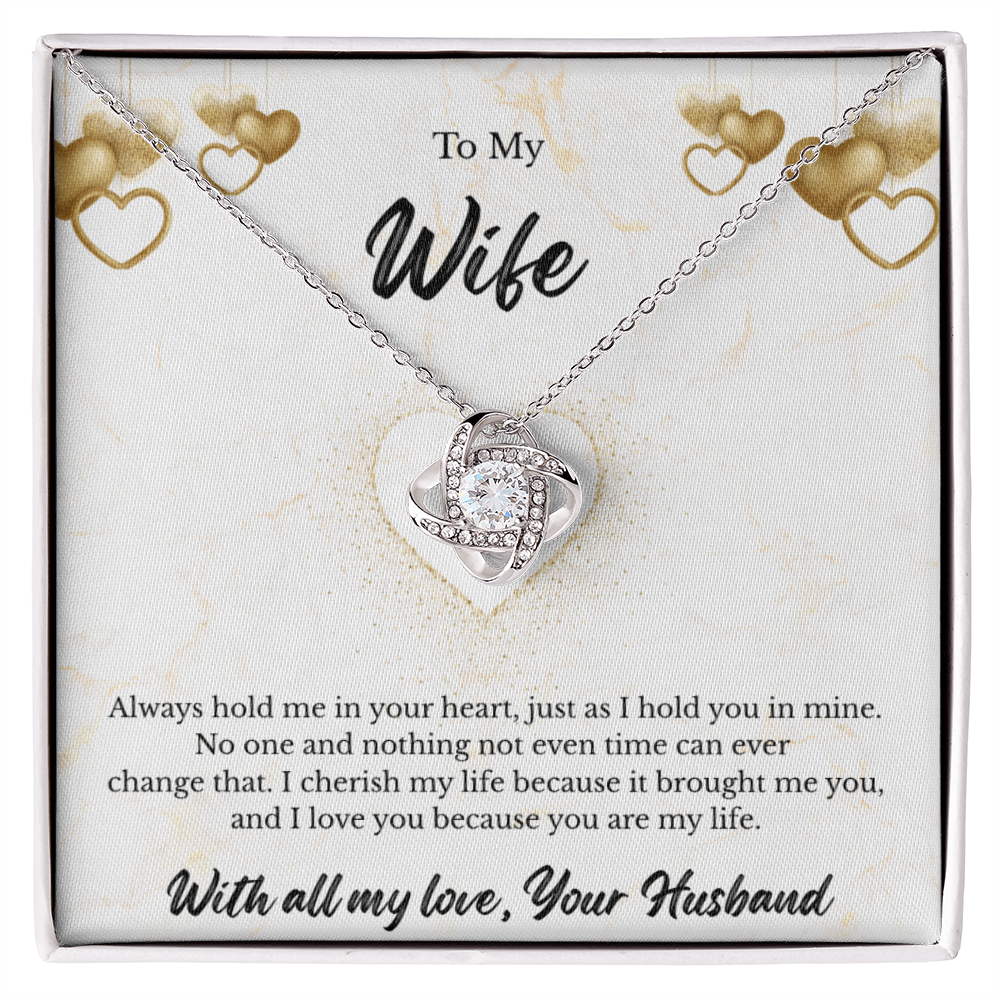 Love Knot Necklace for Wife - Personalized Gift Message Gard