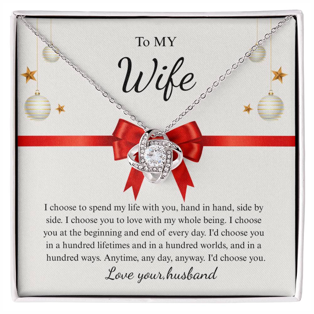 Love Knot Necklace for Wife – Just Because I Love You Gift Card