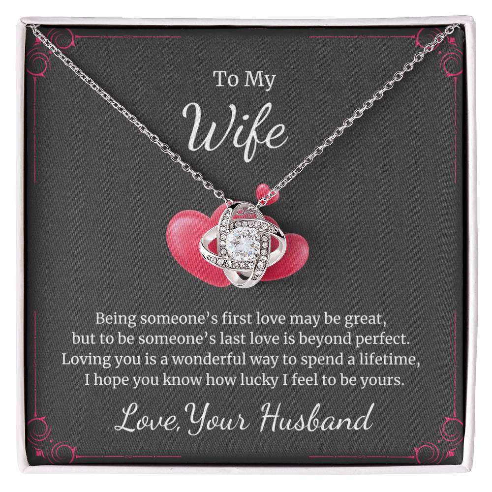 Love Knot Necklace for Wife – Thinking of You Sentimental Card