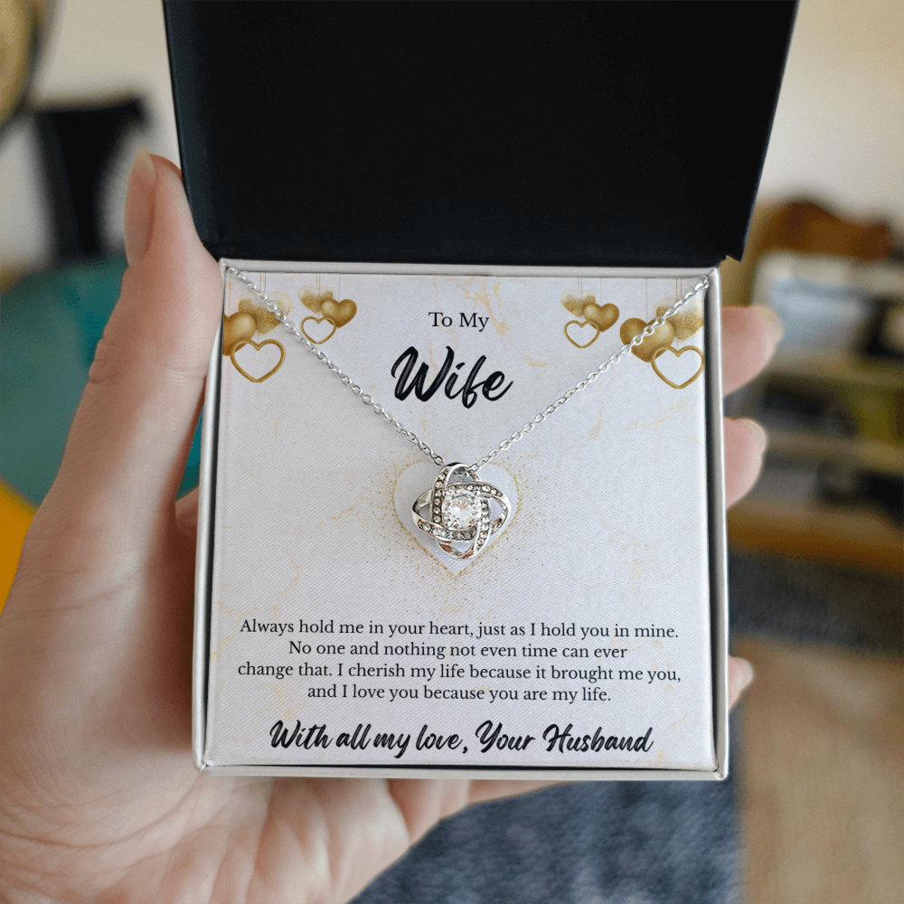 Love Knot Necklace for Wife - Personalized Gift Message Gard