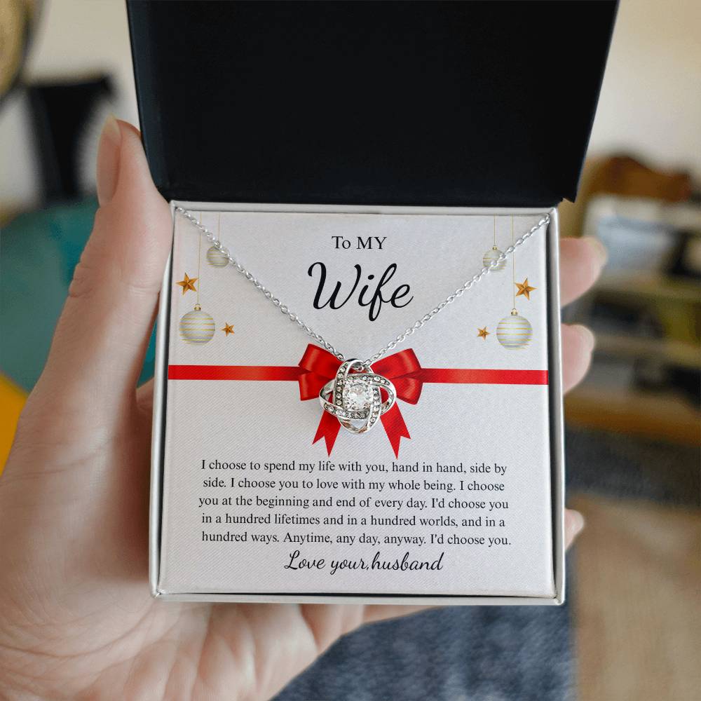 Love Knot Necklace for Wife – Just Because I Love You Gift Card