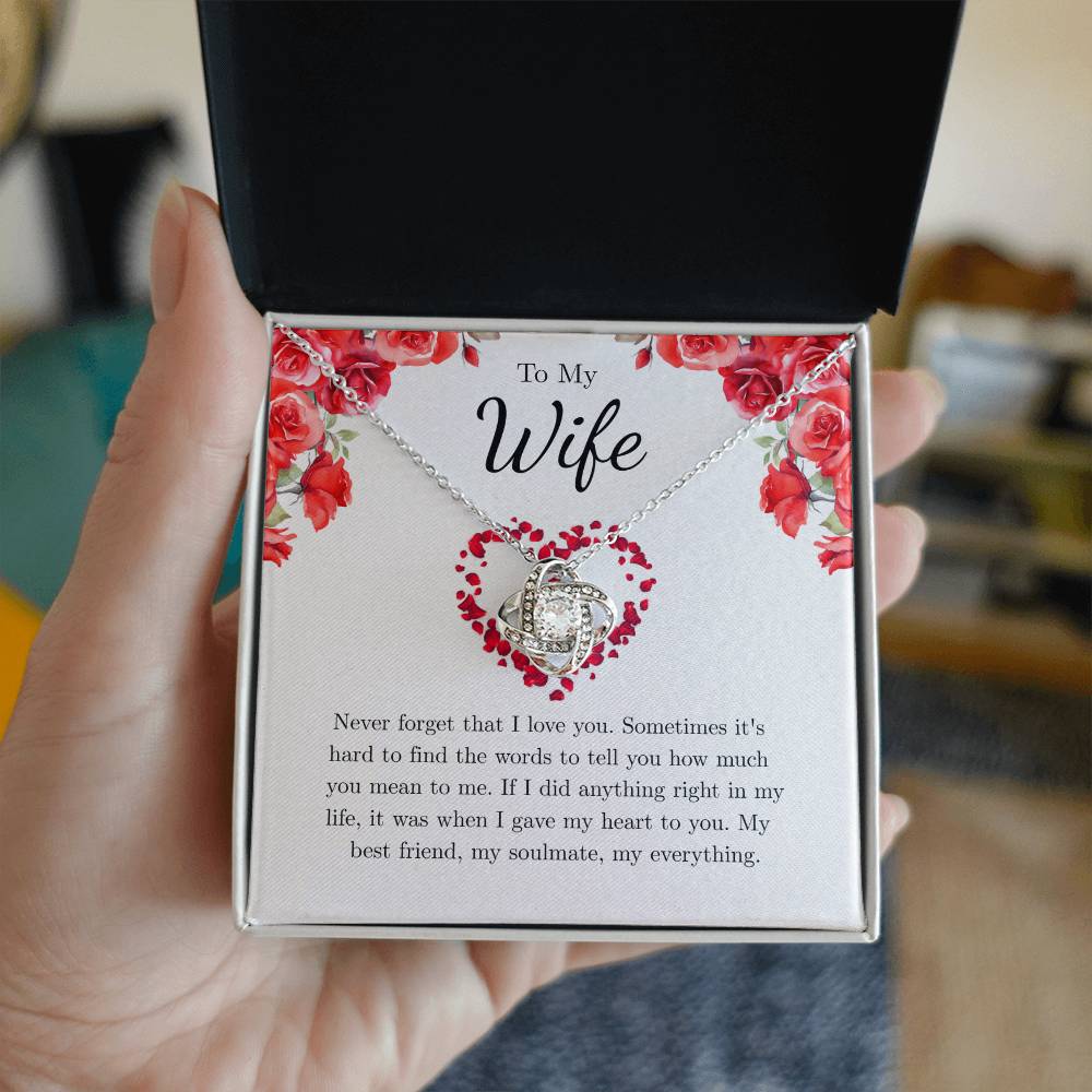 Love Knot Necklace for Wife – Forever and Always Custom Message