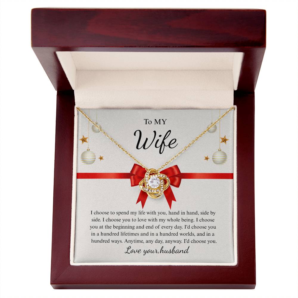 Love Knot Necklace for Wife – Just Because I Love You Gift Card