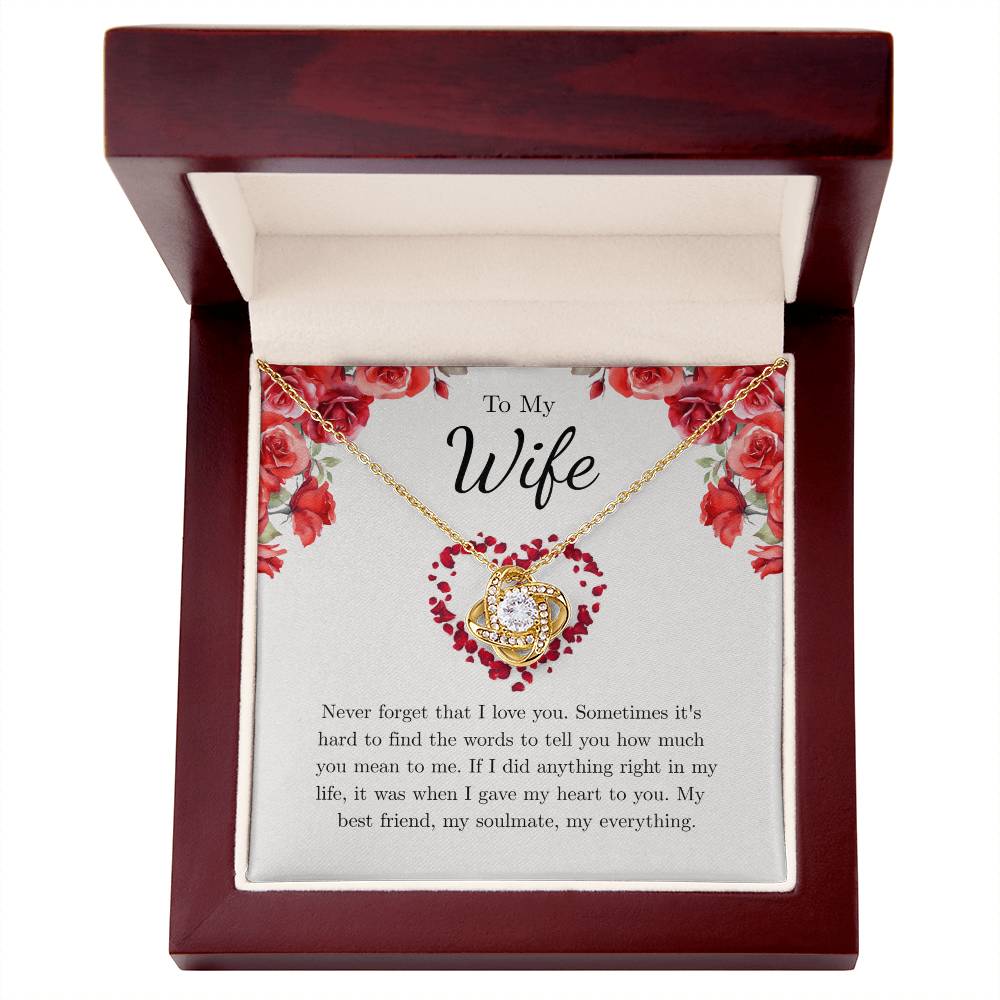 Love Knot Necklace for Wife – Forever and Always Custom Message