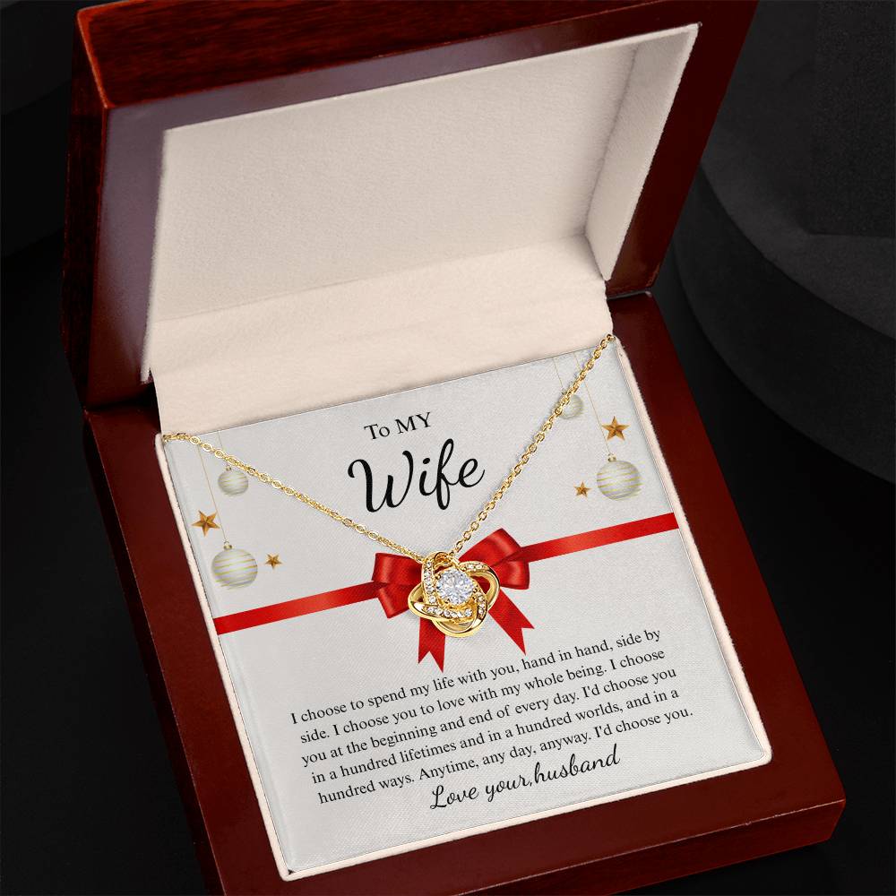 Love Knot Necklace for Wife – Just Because I Love You Gift Card