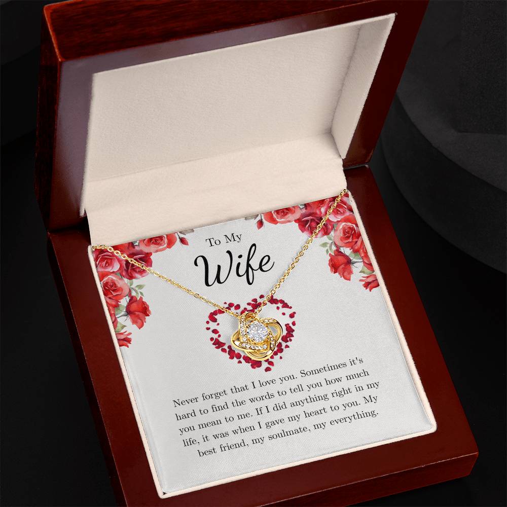 Love Knot Necklace for Wife – Forever and Always Custom Message