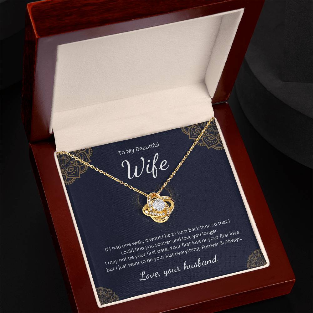 Love Knot Necklace for Wife – Birthday Gift with Custom Message