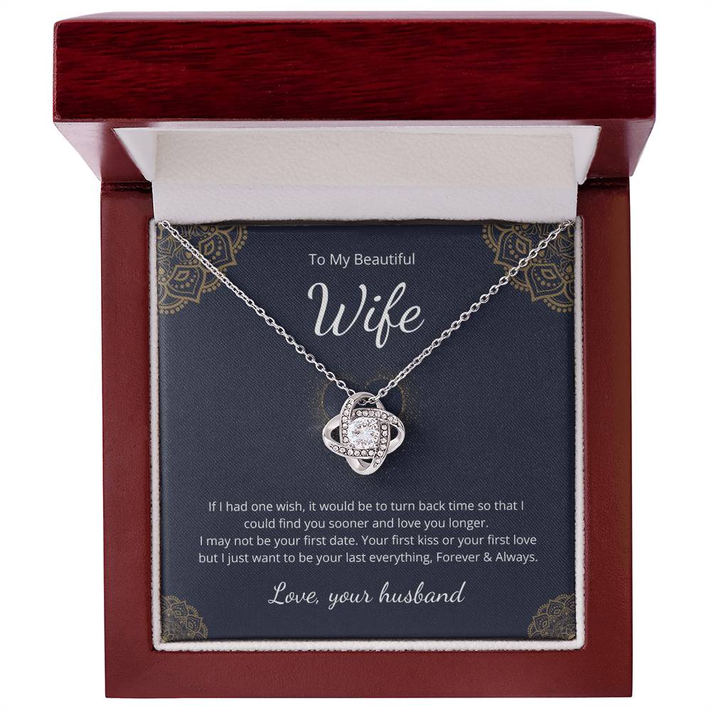 Love Knot Necklace for Wife – Birthday Gift with Custom Message