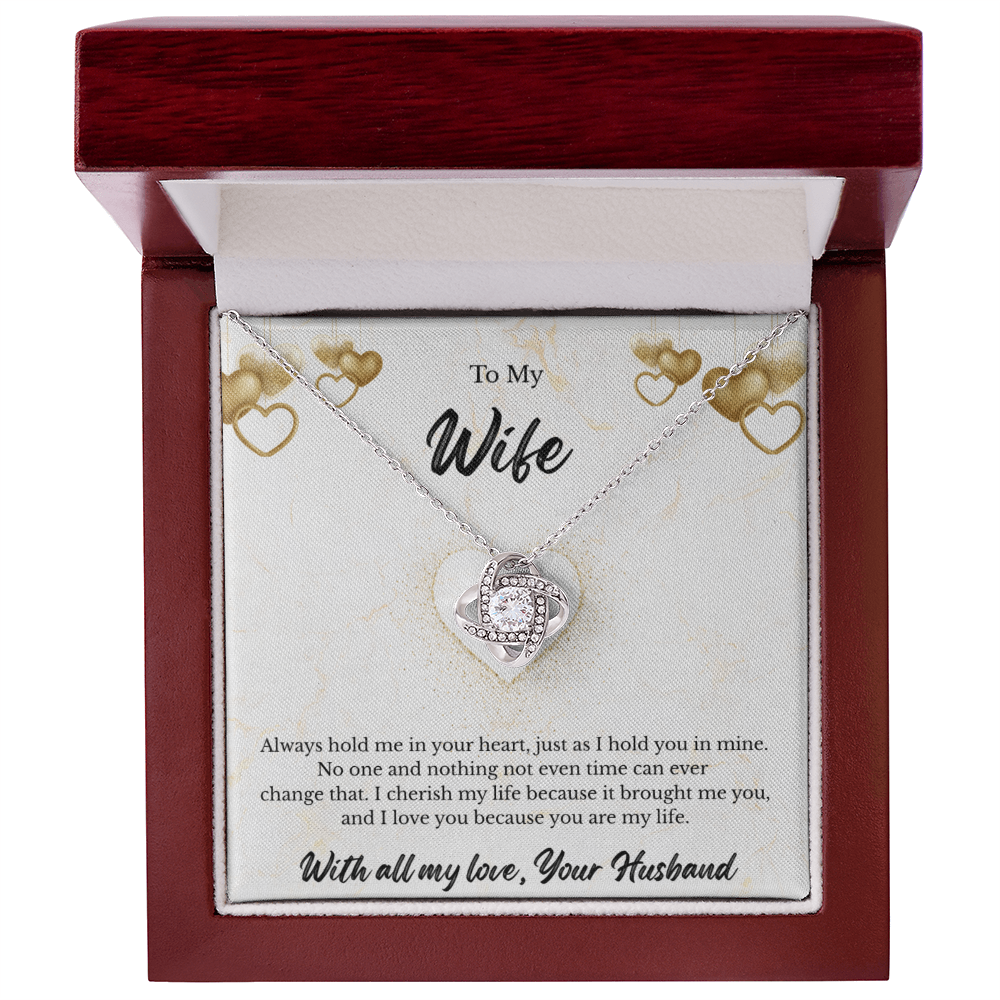 Love Knot Necklace for Wife - Personalized Gift Message Gard
