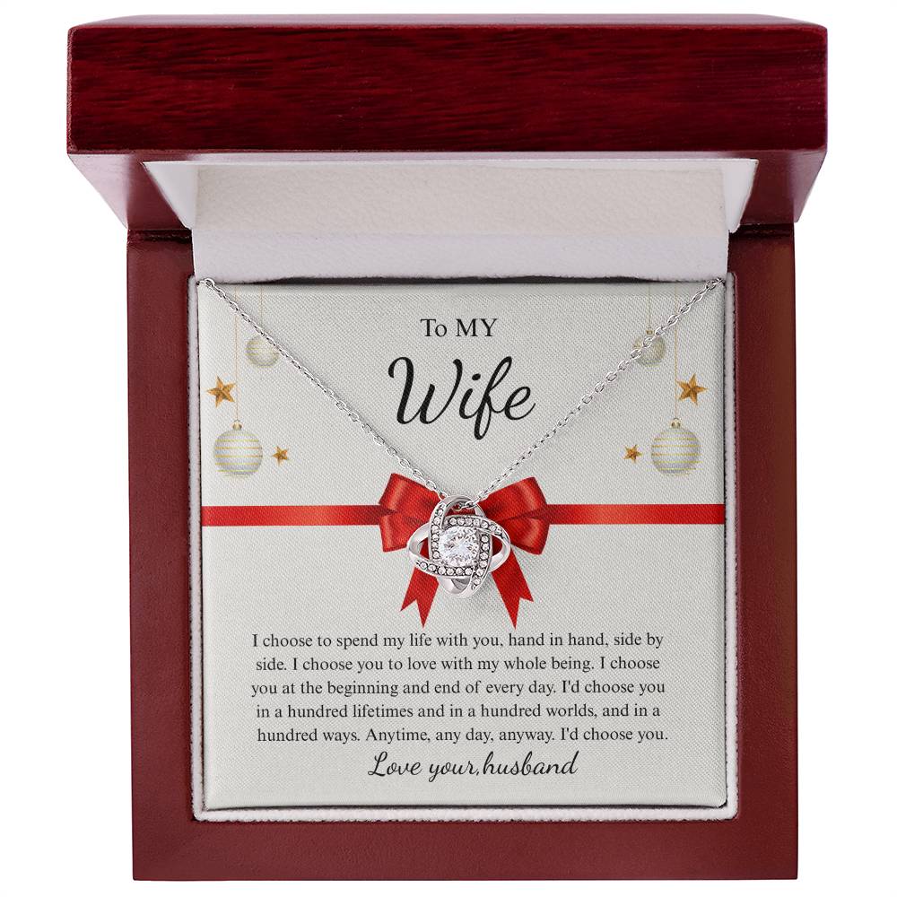 Love Knot Necklace for Wife – Just Because I Love You Gift Card