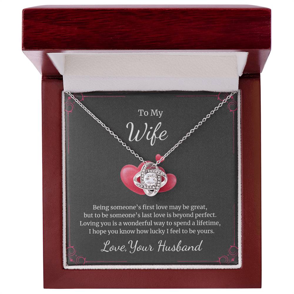 Love Knot Necklace for Wife – Thinking of You Sentimental Card