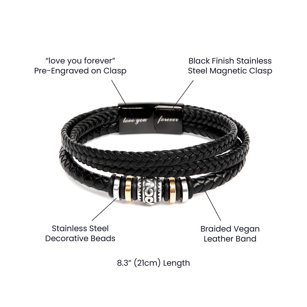 Eternal Love: Men's 'Love You Forever' Bracelet - A Precious Gift for Dad