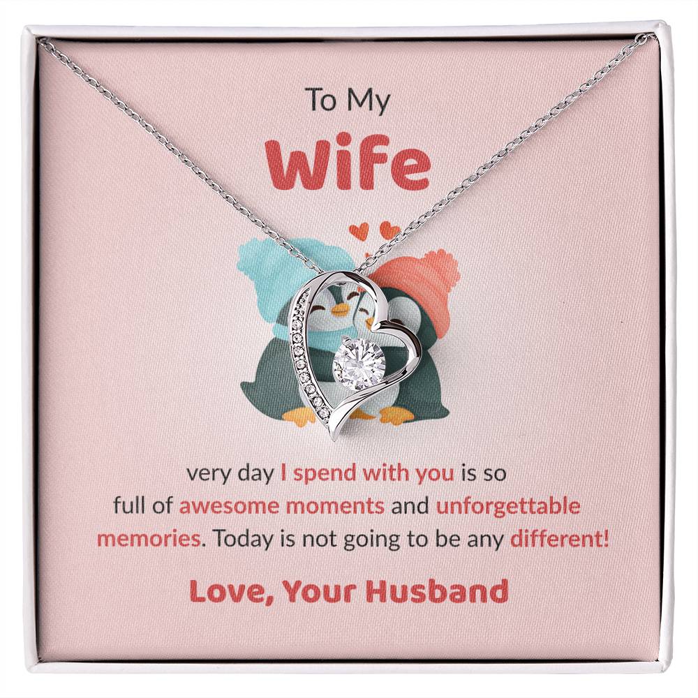 Forever Love Necklace for Wife – Forever & Always Love Note Included