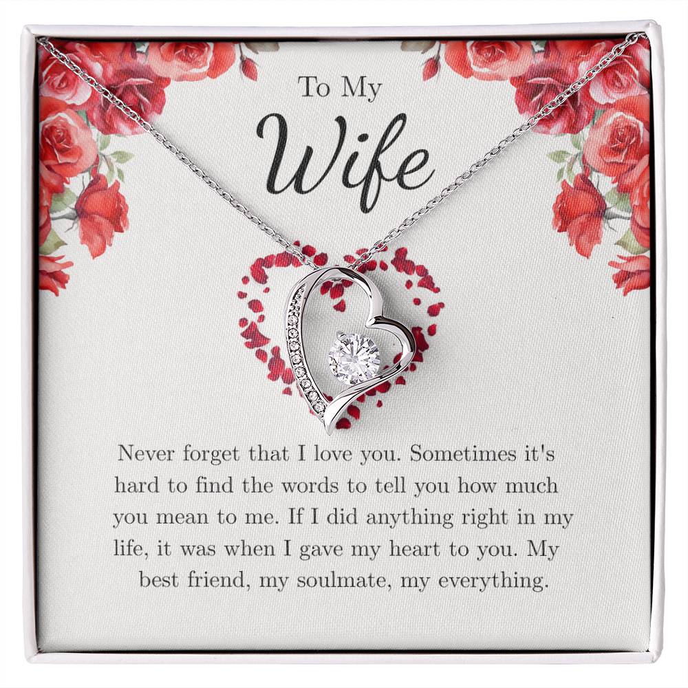 Forever Love Necklace for Wife – Just Because I Love You Message Card