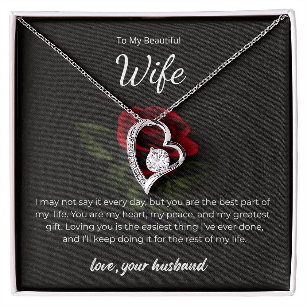 Forever Love Necklace for Wife – Custom Birthday Gift with Love Note