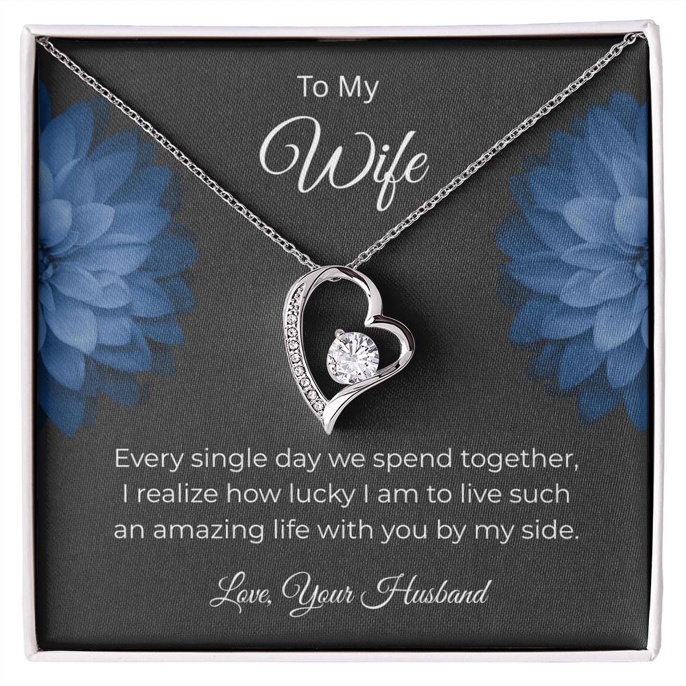 Forever Love Necklace for Wife – To the Love of My Life Custom Note