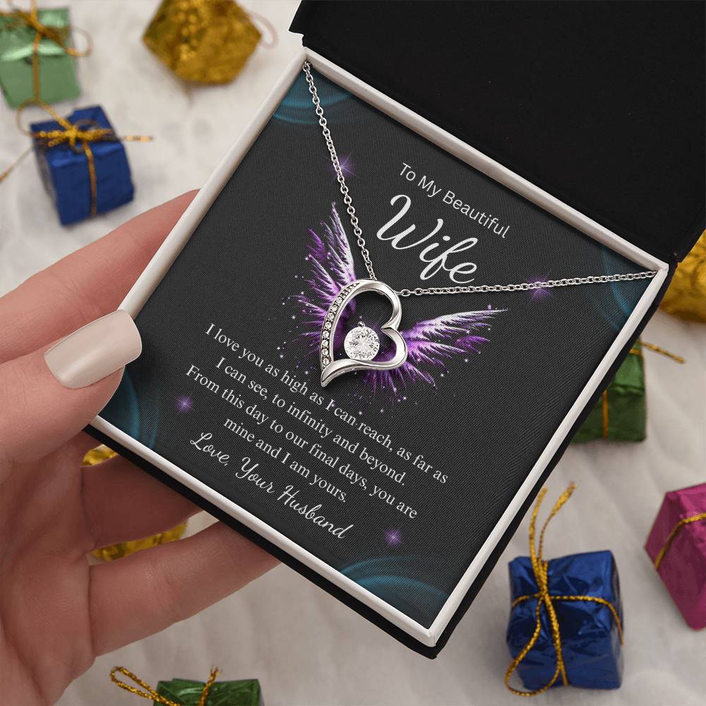 Forever Love Necklace for Wife – Deep Love Message Card Gift
