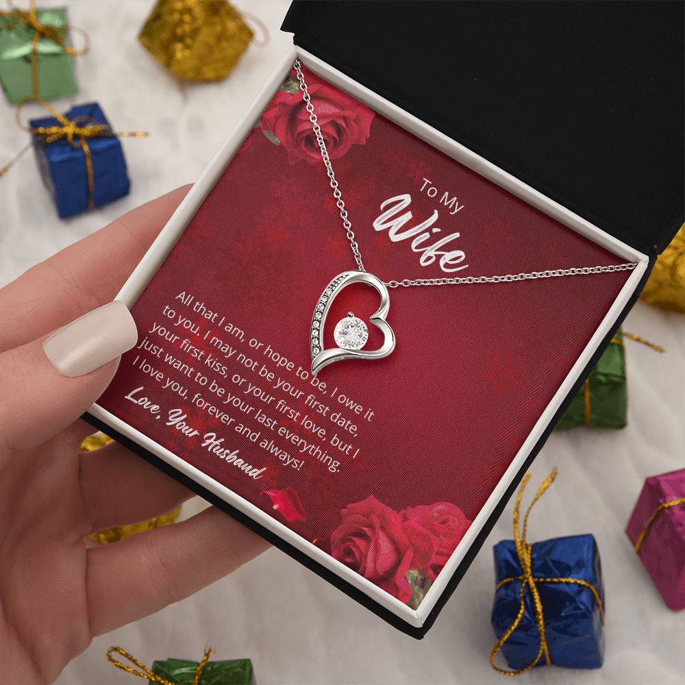 Forever Love Necklace for Wife – Valentine’s Day Gift Message Card