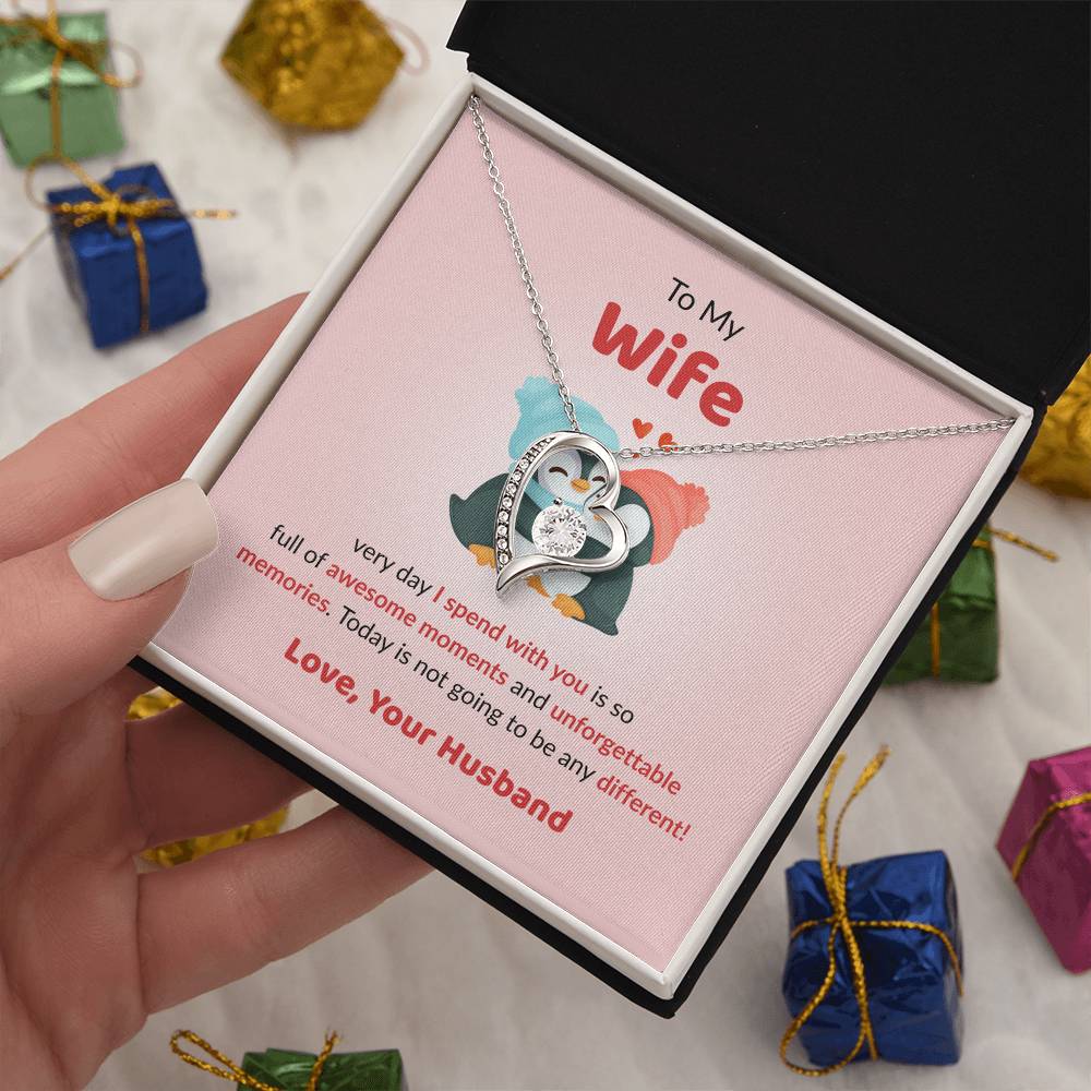 Forever Love Necklace for Wife – Forever & Always Love Note Included