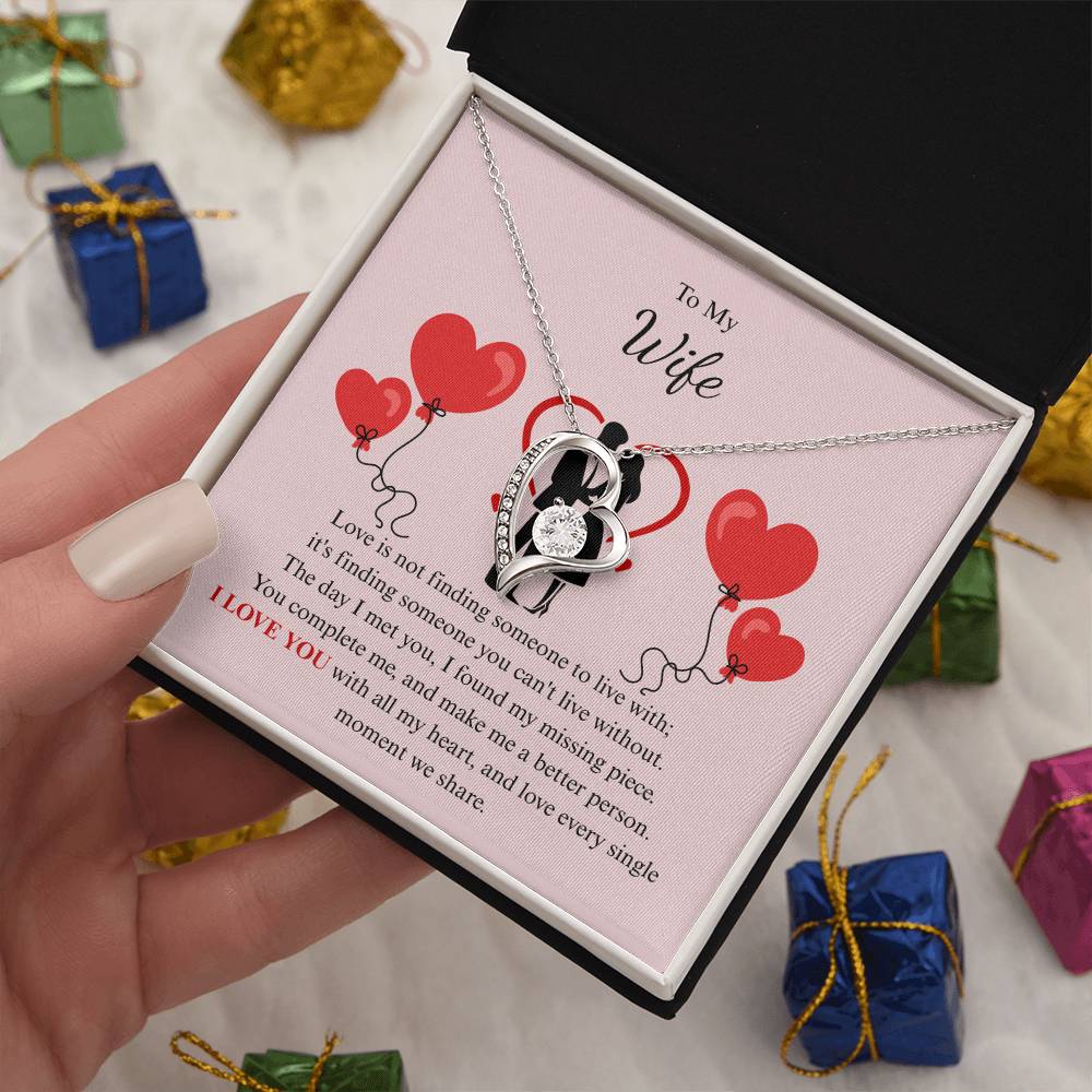 Forever Love Necklace for Wife – To My Queen Personalized Message