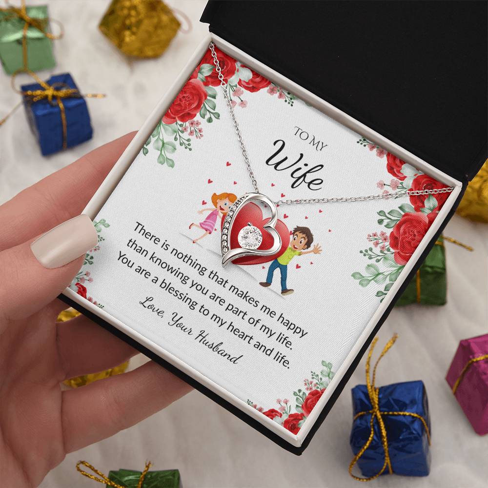 Forever Love Necklace for Wife – Eternal Bond Gift Card Included