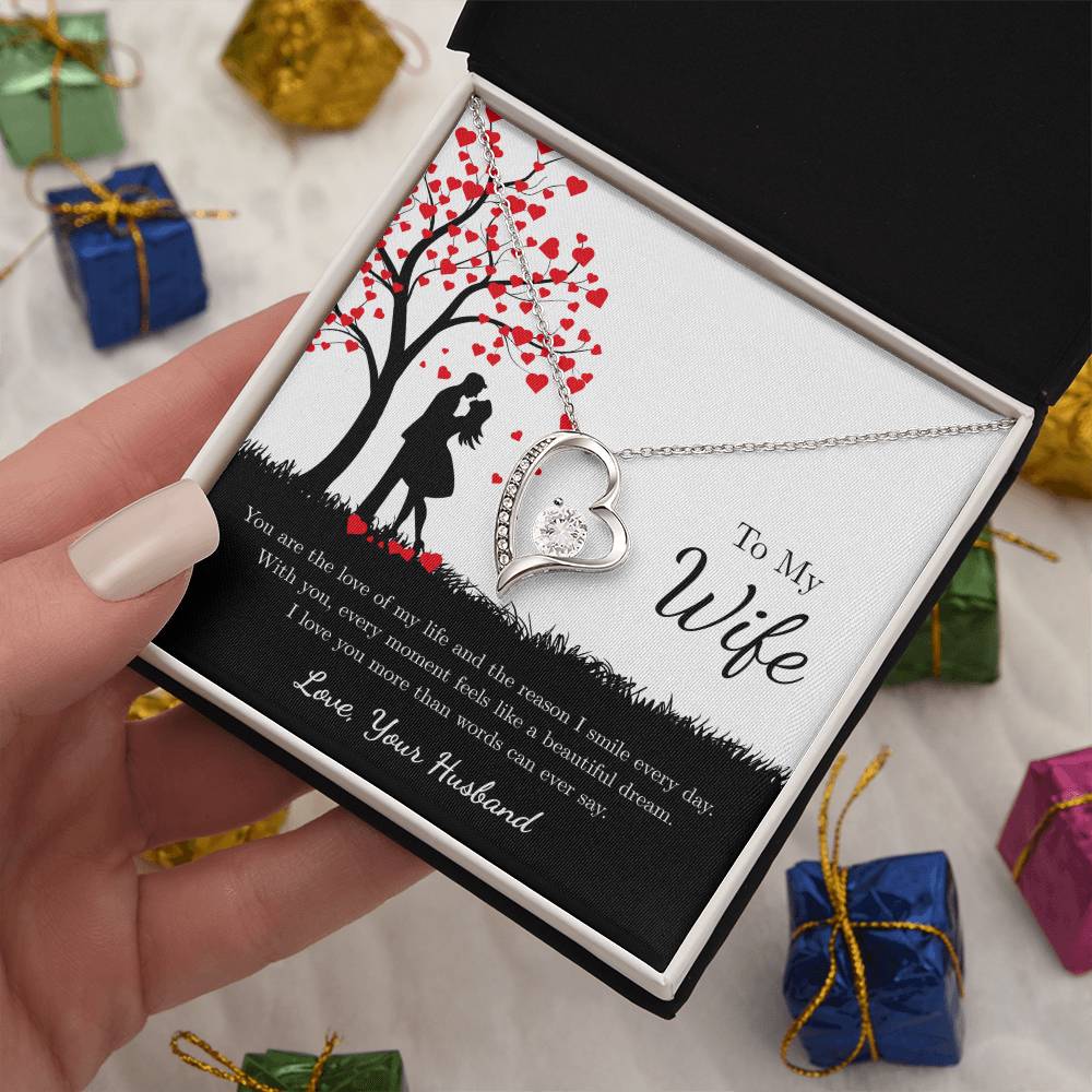 Forever Love Necklace for Wife – Soulmate Gift with Custom Card