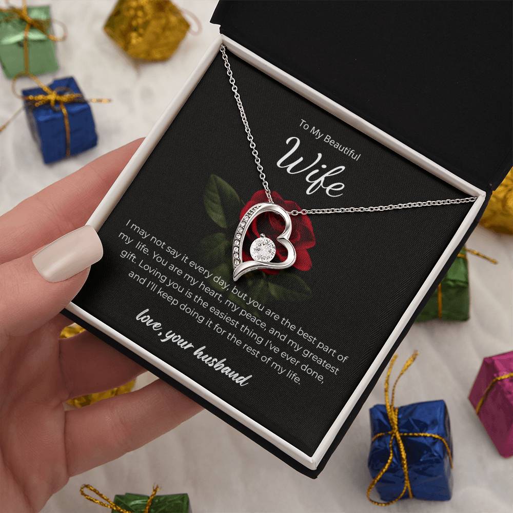Forever Love Necklace for Wife – Custom Birthday Gift with Love Note