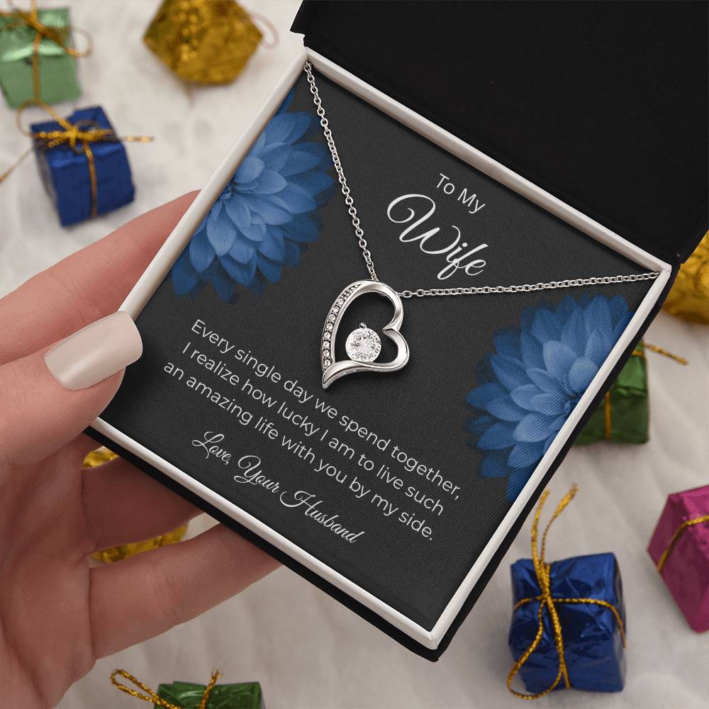 Forever Love Necklace for Wife – To the Love of My Life Custom Note