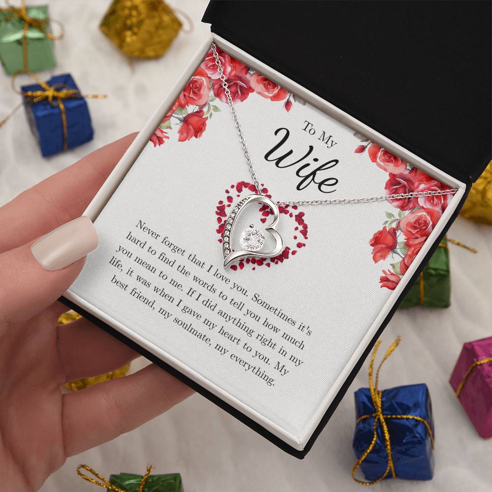 Forever Love Necklace for Wife – Just Because I Love You Message Card