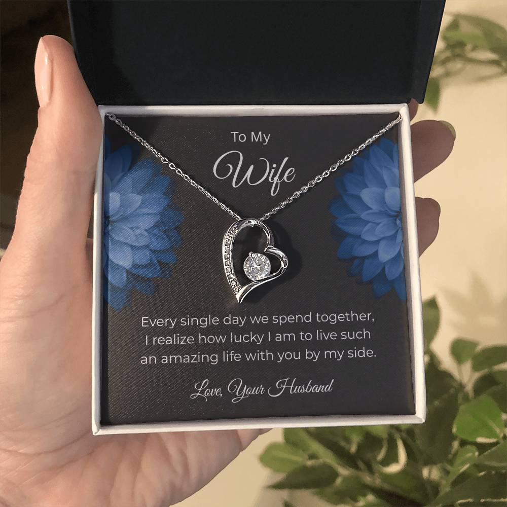 Forever Love Necklace for Wife – To the Love of My Life Custom Note