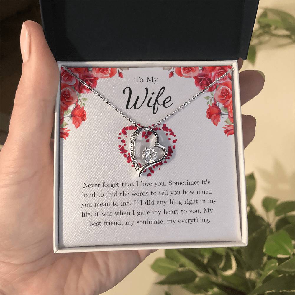 Forever Love Necklace for Wife – Just Because I Love You Message Card