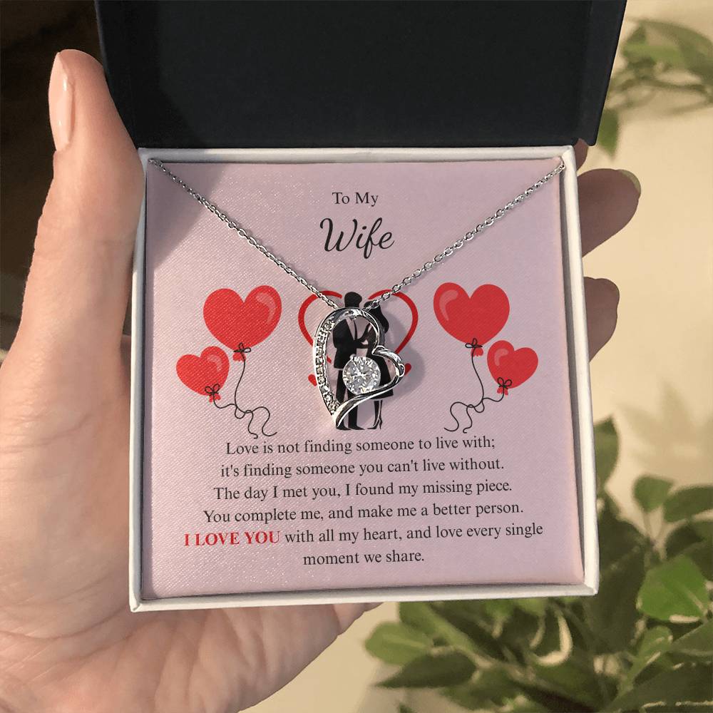 Forever Love Necklace for Wife – To My Queen Personalized Message